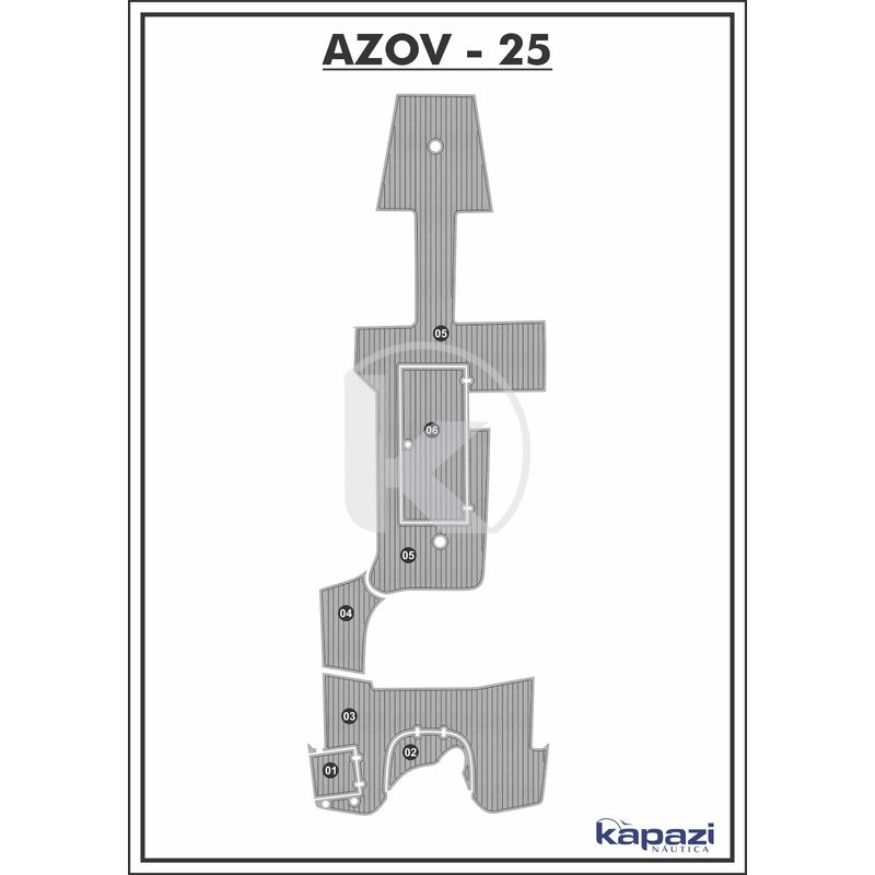 Tapete-PVC-Thermo-Deck-Comfort-para-Azov-Z-260-Completo-Cinza-friso-Preto