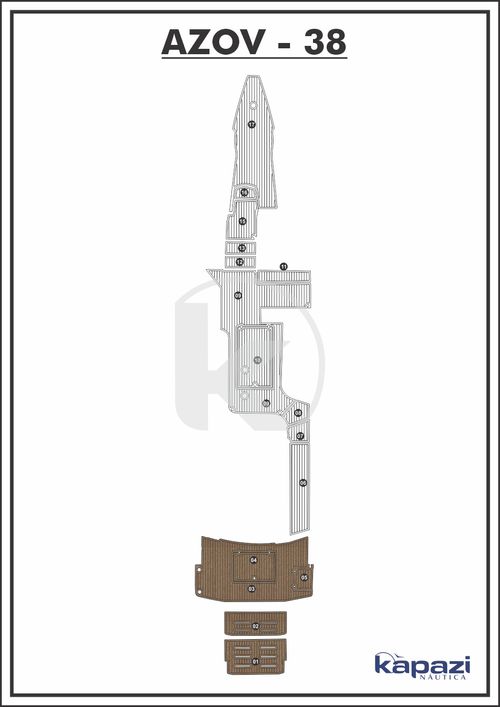 Tapete PVC Thermo Deck Beach para Azov Z 380 Open - Plataforma