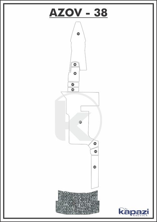 Tapete PVC Náutico Trançado para Azov Z 380 Open - Plataforma