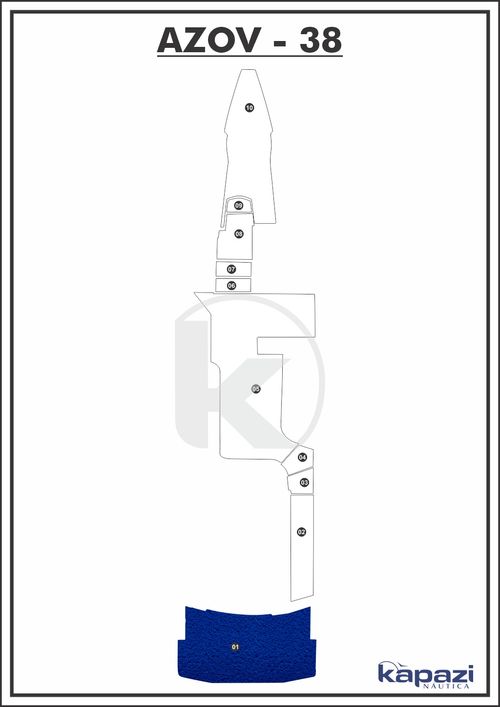 Tapete PVC Vinil Kap para Azov Z 380 Open - Plataforma