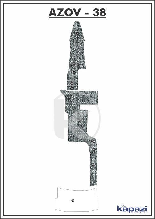 Tapete PVC Náutico Trançado para Azov Z 380 Open - Cockpit