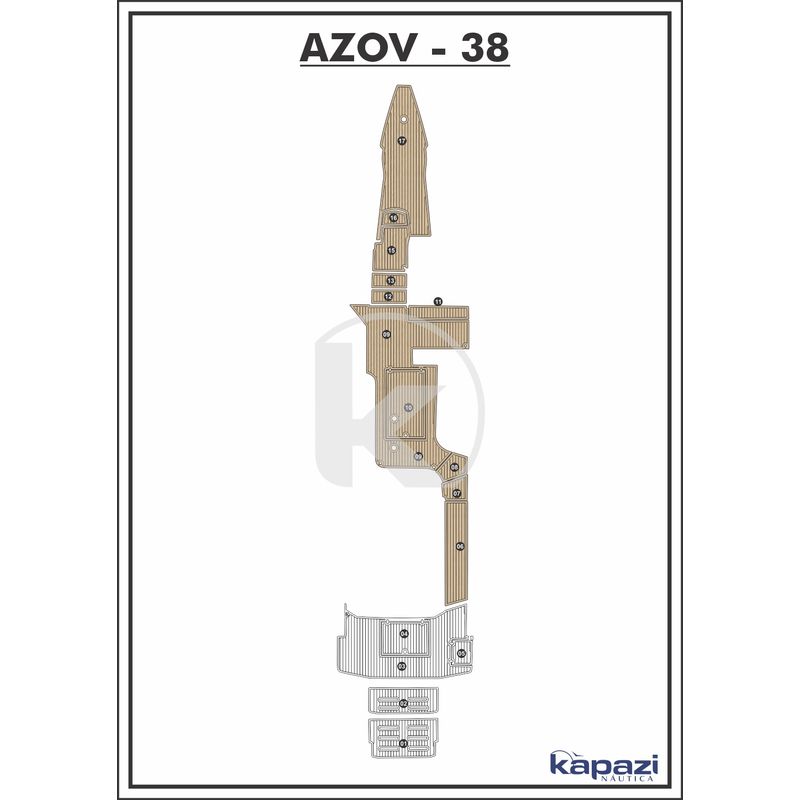 Tapete-EVA-Soft-Tech-para-Azov-Z-380-Open-Gourmet-Cockpit-Areia-friso-Preto