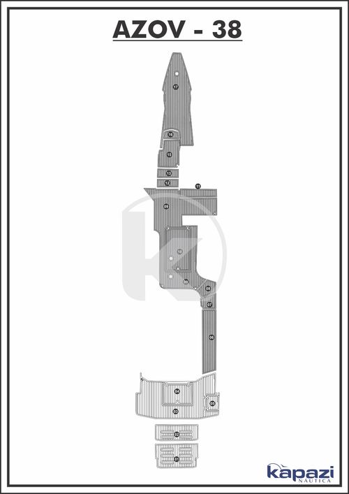 Tapete PVC Thermo Deck Comfort para Azov Z 380 Open Gourmet - Cockpit