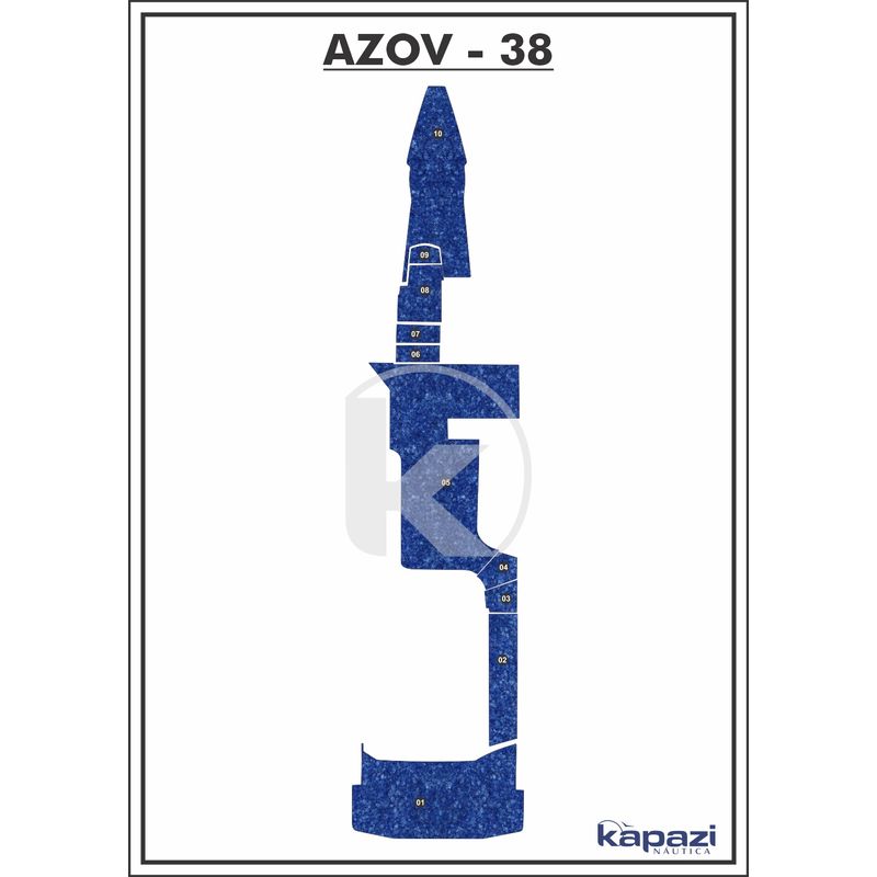 Tapete-Textil-Nauti-Clean-para-Azov-Z-380-Open-Gourmet-Completo-Azul-Maritimo-com-Borda