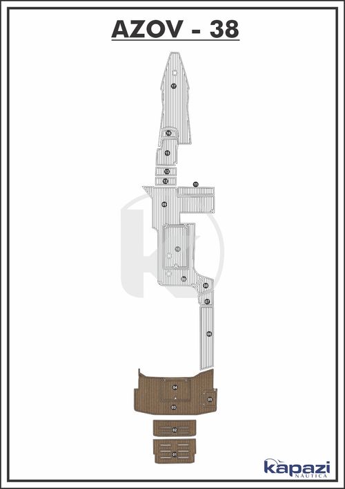 Tapete PVC Thermo Deck Beach para Azov Z 380 Open Gourmet - Plataforma