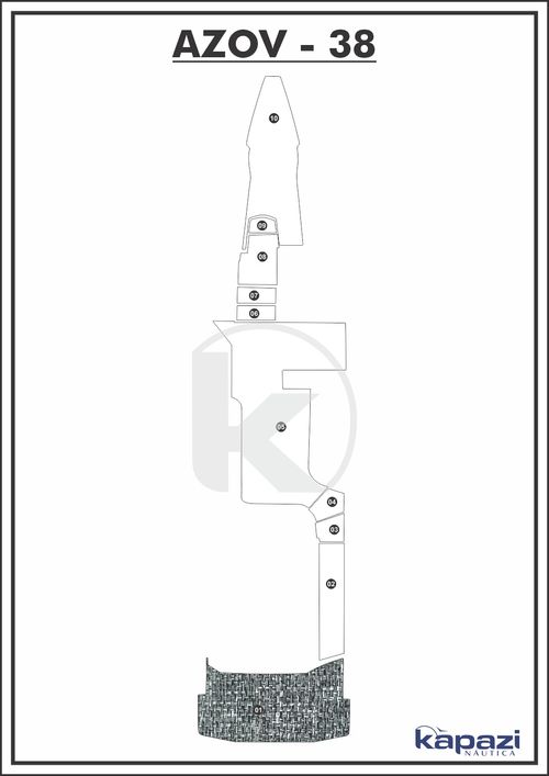 Tapete PVC Náutico Trançado para Azov Z 380 Open Gourmet - Plataforma