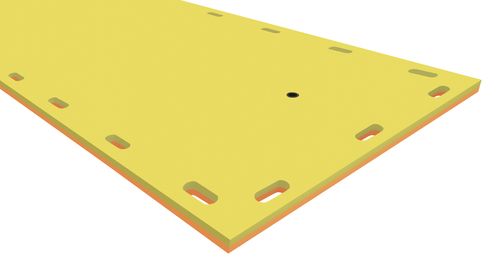 Tapete Flutuante Modular Bicolor com Acessórios 1m x 3m x 40mm na cor Amarelo e Laranja