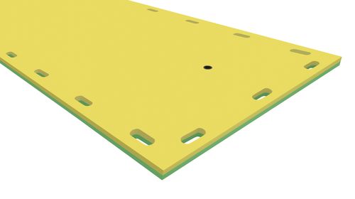 Tapete Flutuante Modular Bicolor com Acessórios 1m x 3m x 40mm na cor Amarelo e Verde