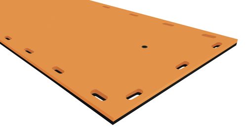 Tapete Flutuante Modular Bicolor com Acessórios 1m x 3m x 40mm na cor Laranja e Preto