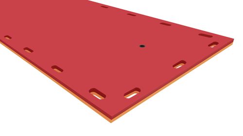 Tapete Flutuante Modular Bicolor com Acessórios 1m x 3m x 40mm na cor Vermelho e Laranja