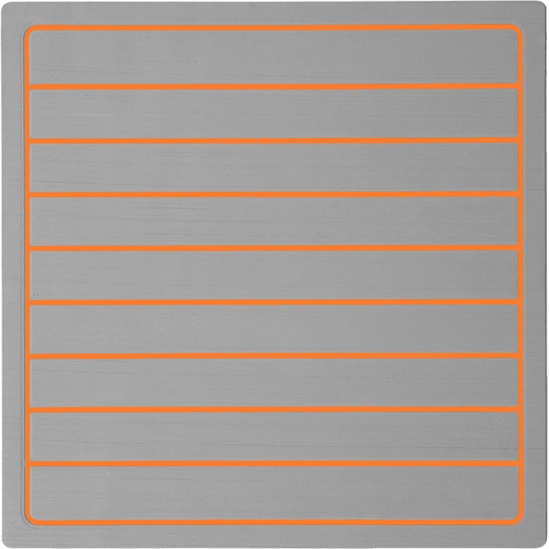 Amostra-Tapete-EVA-Soft-Tech-Cinza-friso-Laranja