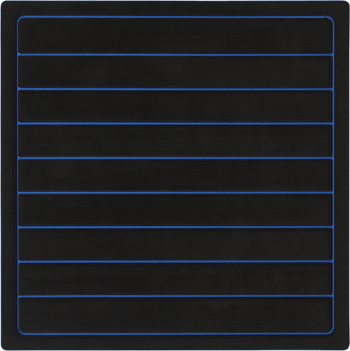 Amostra - Tapete Eva Soft Tech - Preto Friso Azul